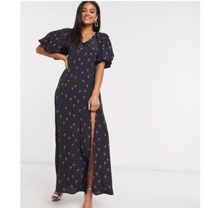 Never Fully Dressed Valentina Puff Sleeve Maxi Dress Size 6